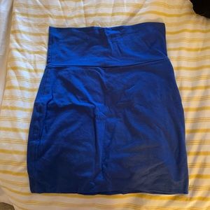 Blue pencil mini skirt